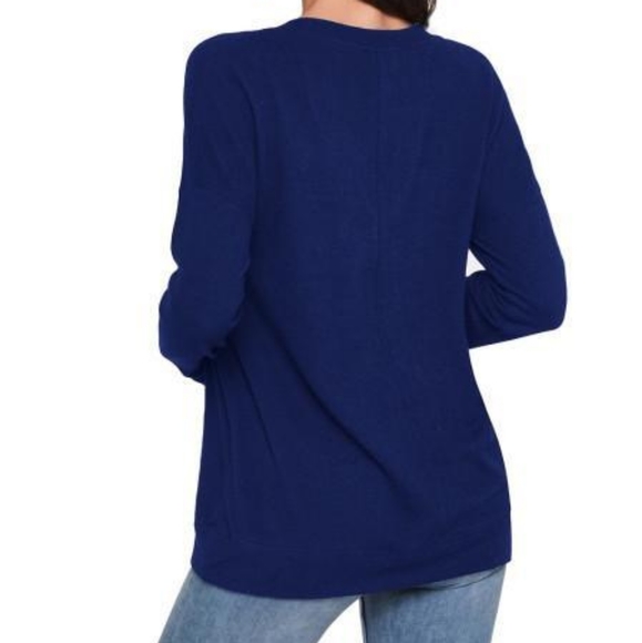 Blue Sequin Christmas Reindeer Top. - Picture 2 of 2